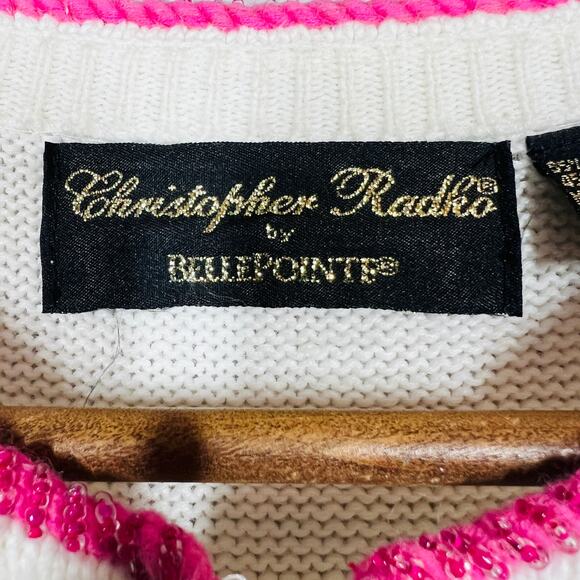 Vintage Christopher Radko x Bellepointe Cardigan Sweater Spring Butterfly - L - Picture 9 of 11